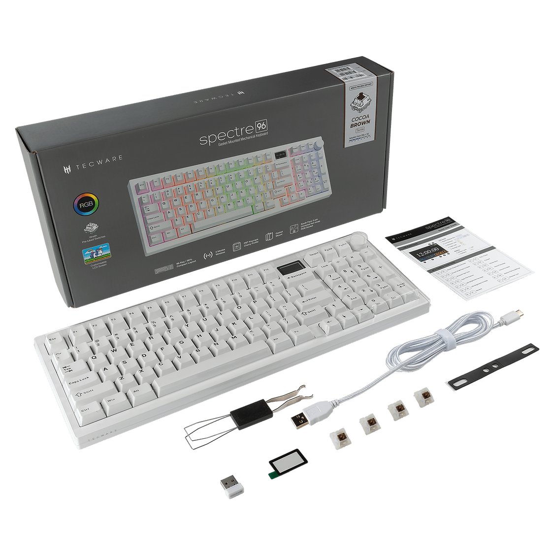 Tecware - Spectre RGB Mechanical Keyboard w/ LCD (Black) - Keyboard - Tecware - Zenox