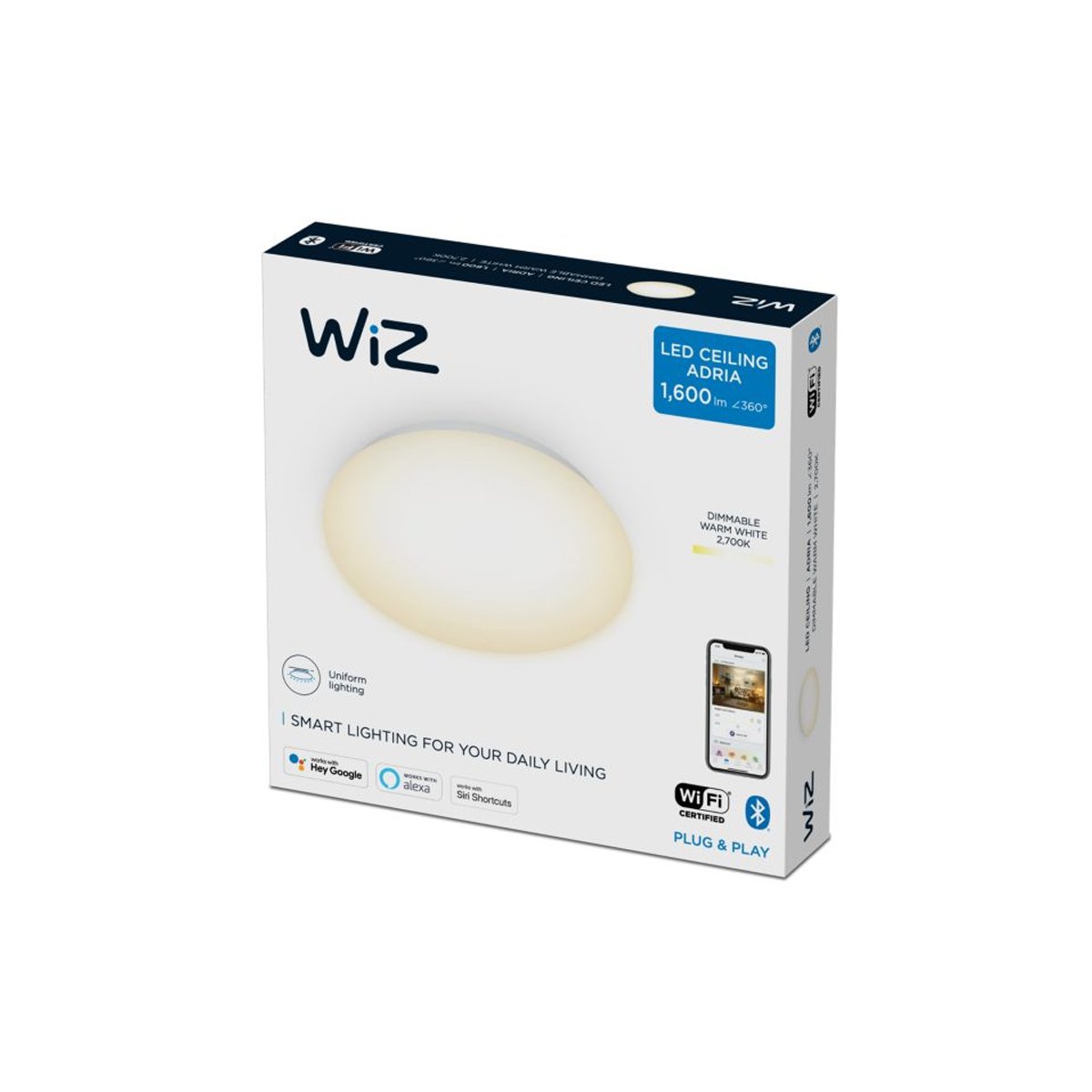 WiZ Adria Ceiling 17W RD 2700K Dim - Smart Ceiling Light - WiZ - Zenox