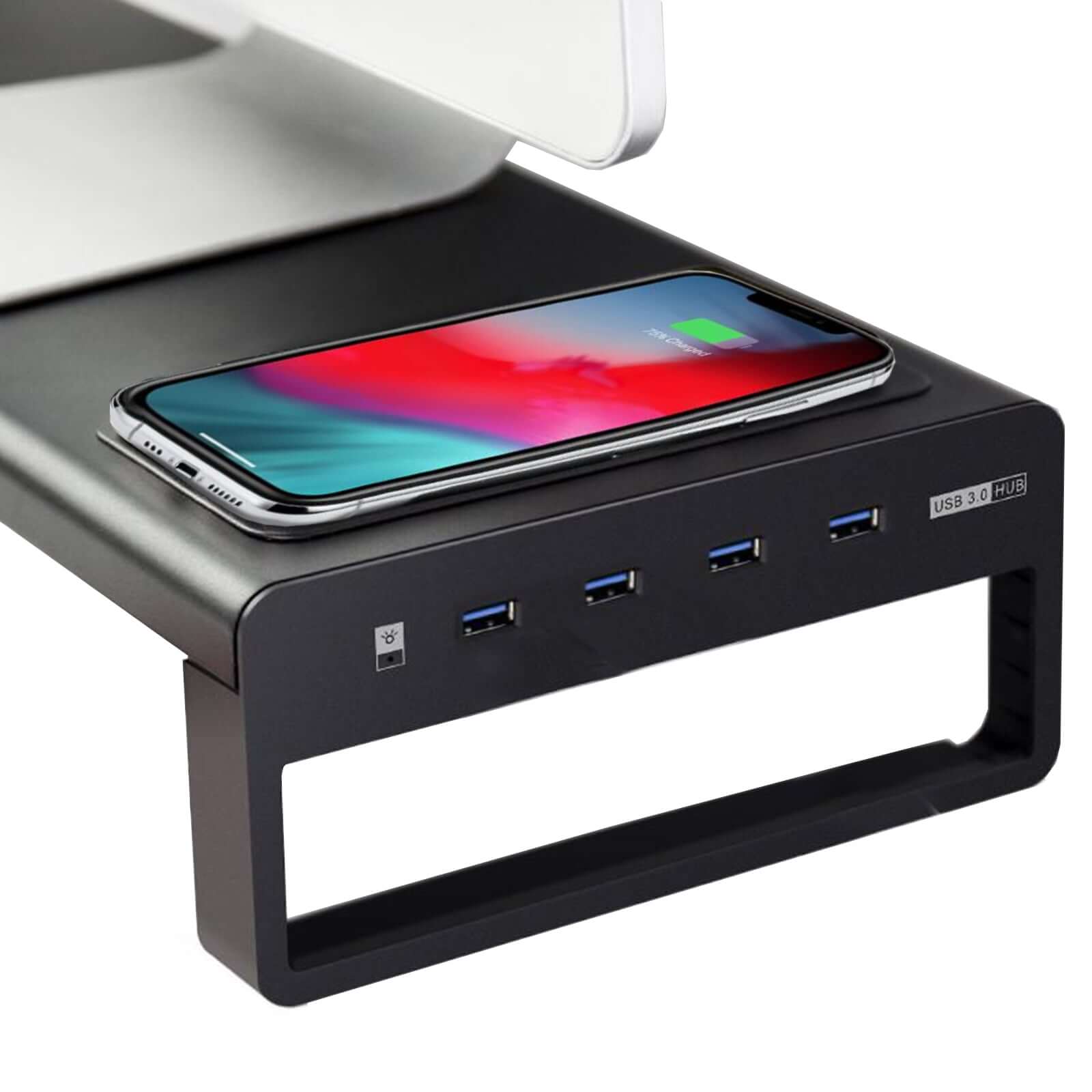 Zenox Monitor Riser Pro (4 USB 3.0 Hub with Max 15W Wireless Charging) - Monitor Riser - Zenox - Zenox