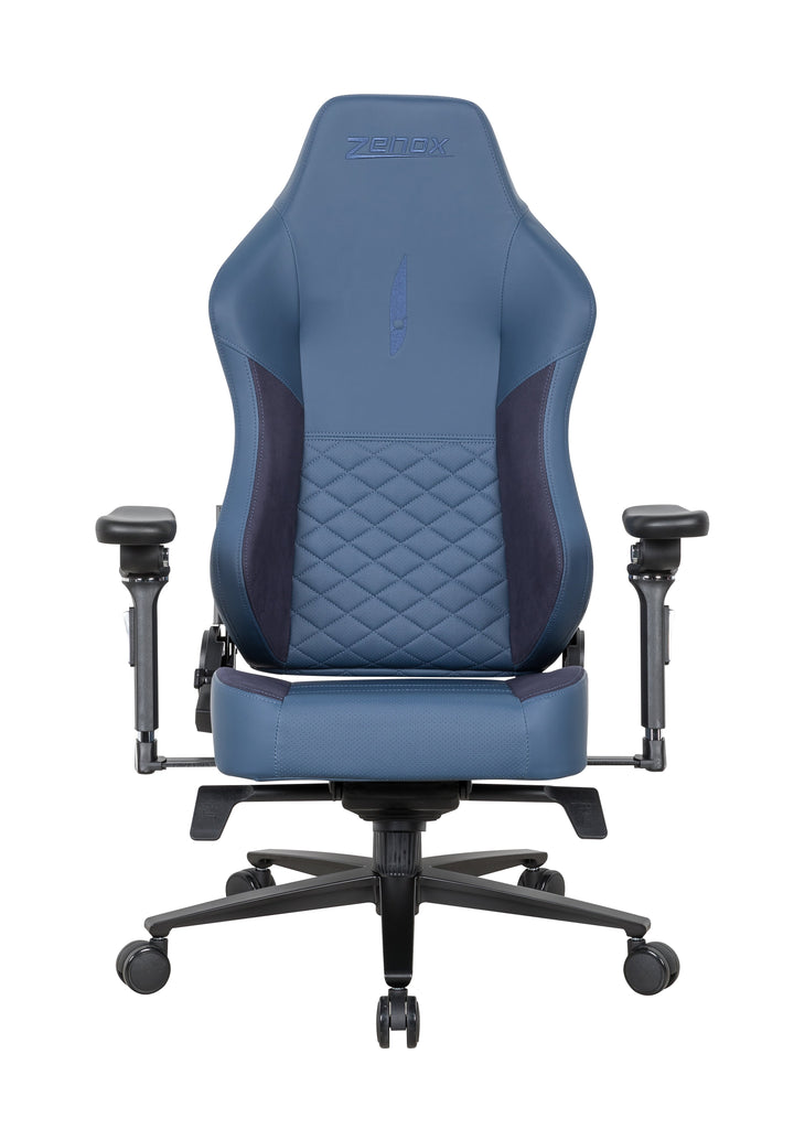 Zenox Spectre Mk - 2 Gaming Chair (Leather/Navy) (5D Armrests) - Gaming Chair - Zenox - Zenox