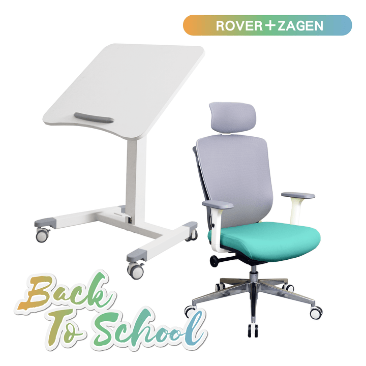 Zenox Zagen Office Chair +Zenox Rover Mobile Standing Desk - Office Desk - Zenox - Zenox