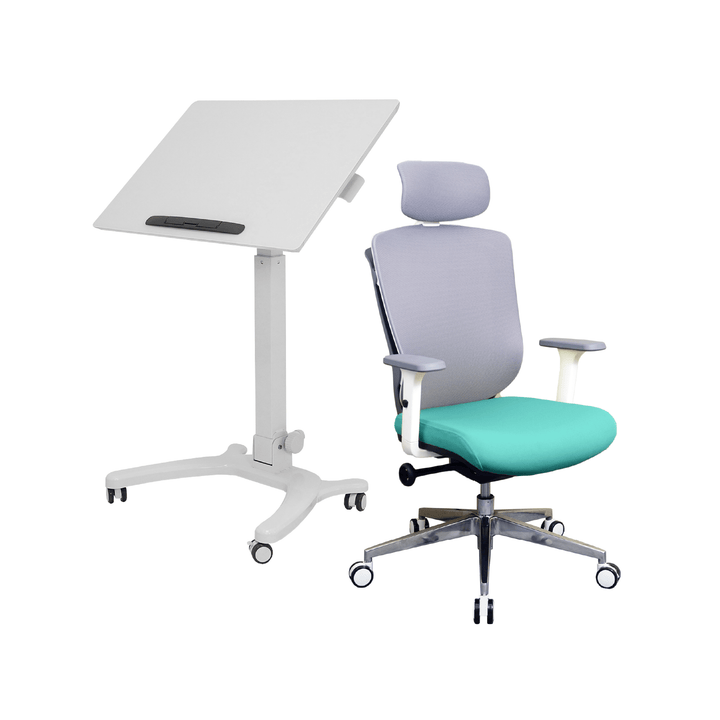 Zenox Zagen Office Chair +Zenox Rover Pro Mobile Standing Desk - Office Desk - Zenox - Zenox