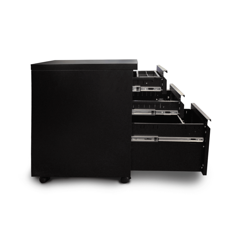 Zenox Mobile 3-Drawer Cabinet (Black)