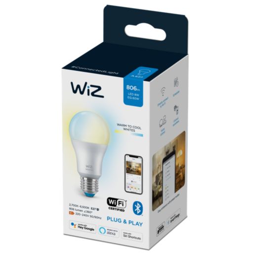 WiZ Tunable White 8W A60 E27 Smart LED Bulb