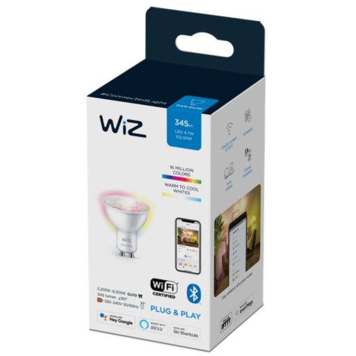 WiZ Full Color 4.7W GU10 Smart LED Bulb