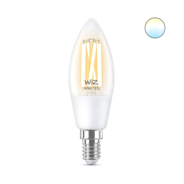 WiZ Tunable White 40W C35 E14 Wi-Fi Smart Dimmable LED Filament Bulb