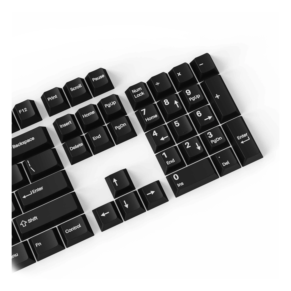 Keychron Cherry Profile Double Shot PBT 全鍵帽套裝 - White on Black - Wob