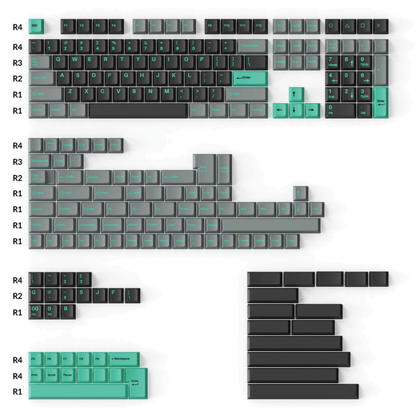 Keychron Cherry Profile Double-Shot PBT Full Set Keycaps (219 Keys) - Hacker Mint