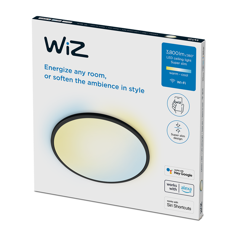 WiZ 超薄智能吸頂燈 - 黑色 32W
