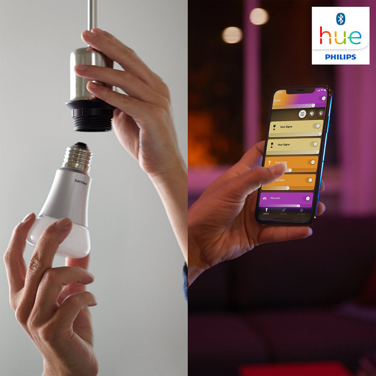 Philips Hue White and Color Ambiance Bluetooth Single Bulb 11W A60 E27 - Smart Bulb - Philips Hue - Zenox